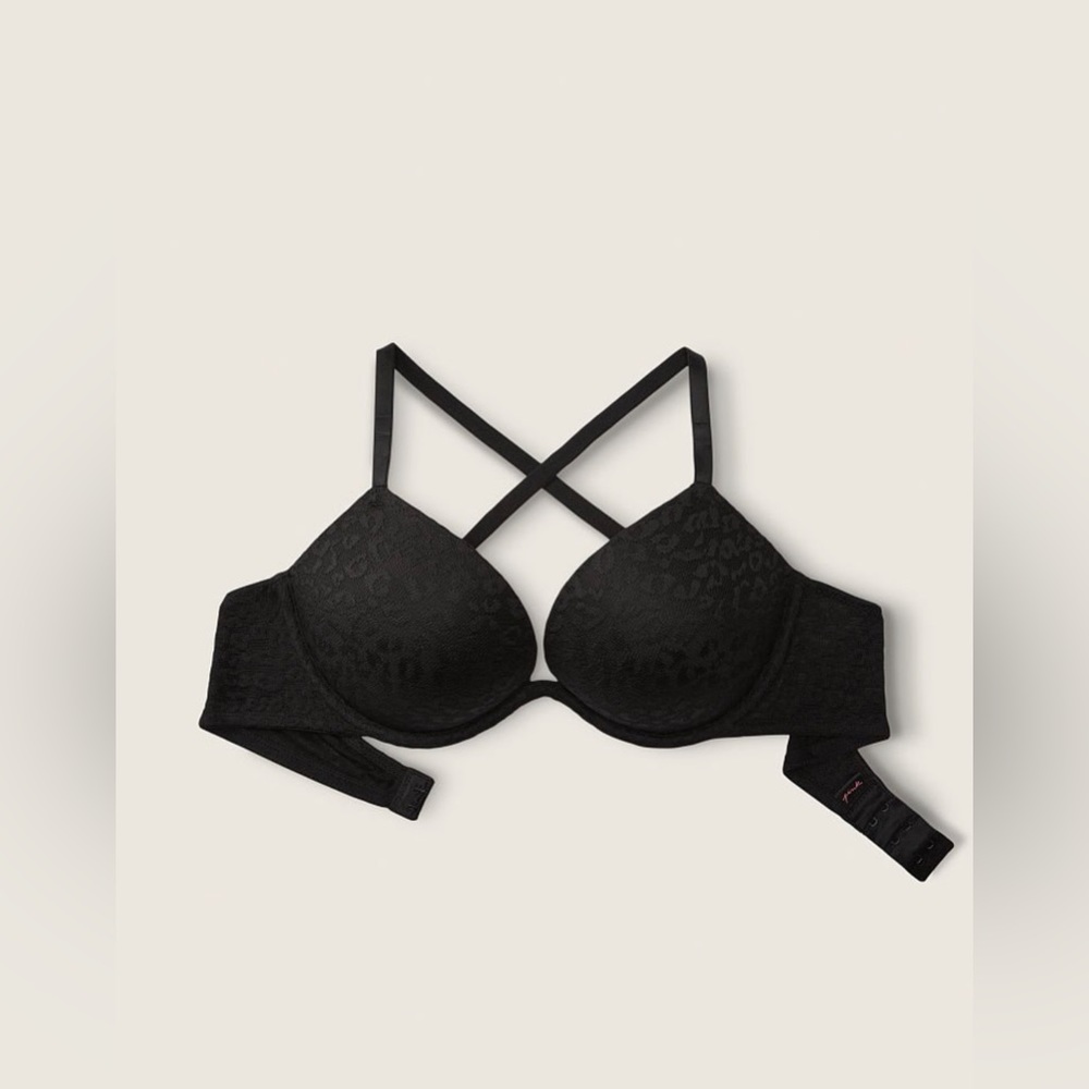 NWT Victorias Secret Pink Wear Everywhere Super Push Up Bra 38DD